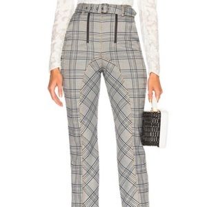 Self-Portrait Plaid Straight Leg Pants